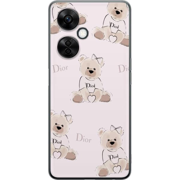 OnePlus Nord CE3 Gjennomsiktig deksel Teddy Dior Vibes - luksuriøs teddybjørn i motestil