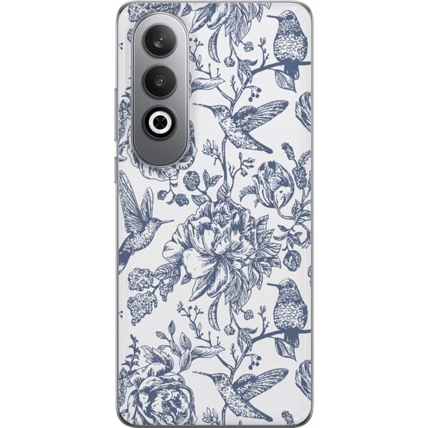 OnePlus Nord CE4 Gjennomsiktig deksel Blomster & Fugler - Romantiskt Vintage-stil Mønster