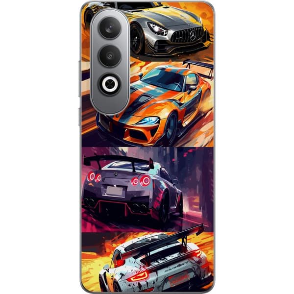 OnePlus Nord CE4 Gjennomsiktig deksel Rallyfeber - intensivt motiv med rallybiler