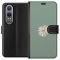 Miniatyrbilde 1 av 3: OnePlus Nord CE4 Lite Lommeboketui Grønn Minimalblomst - stilren blomst på grønn bakgrunn