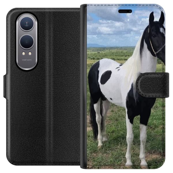 OnePlus Nord CE4 Lite Lompakkokotelo Hevosen Taika - tyylikäs hevonen rauhallisessa väriskaalassa