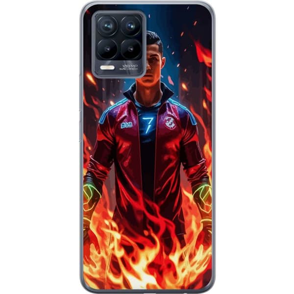 Realme 8 Gennemsigtig cover Ronaldo Inferno - fodboldhelt i flammer