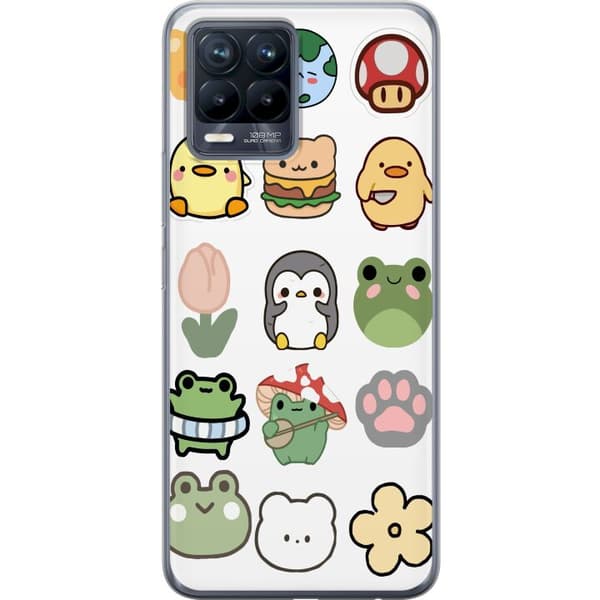 Realme 8 Genomskinligt Skal Kawaii Friends – söta figurer i japansk stil