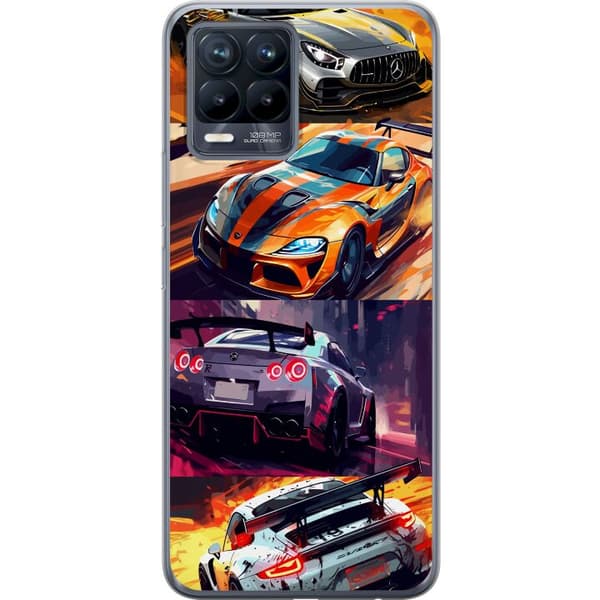 Realme 8 Genomskinligt Skal Rally Fever – fartfyllt motiv med rallybilar