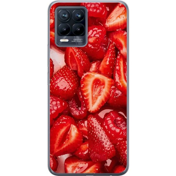 Realme 8 Genomskinligt Skal Jordgubbsmönster – sött motiv med sommarkänsla