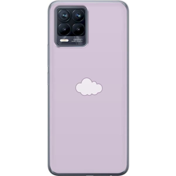 Realme 8 Genomskinligt Skal Lila Moln – minimalistiskt moln på lila bakgrund