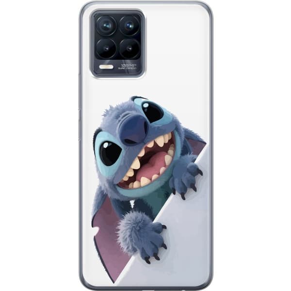 Realme 8 Genomskinligt Skal Happy Stitch – glad figur med charmig uttryck