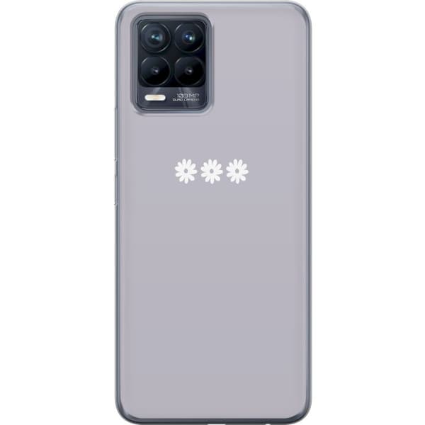 Realme 8 Genomskinligt Skal Lila Blomminimalism – stilrent blommotiv på lila bakgrund