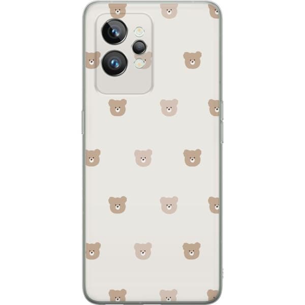 Realme GT2 Pro Läpinäkyvä kuori Teddy-tausta - söpöt teddykarhut pehmeällä taustalla