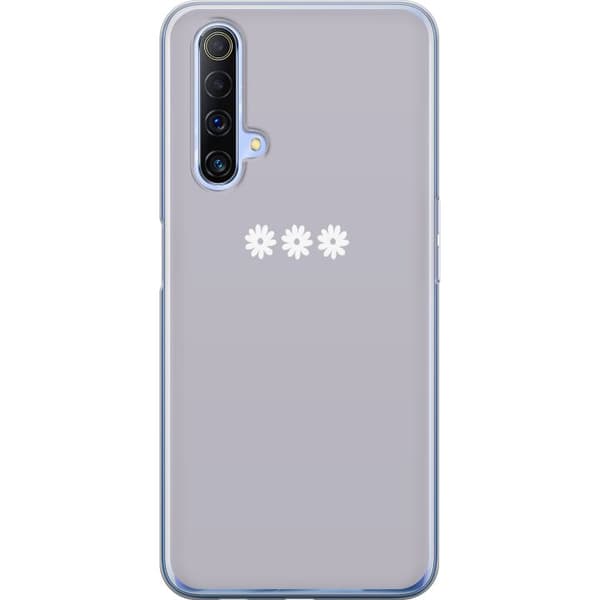 Realme X50 5G Gennemsigtig cover Lilla Blomminimalisme - stilfuldt blomstermotiv på lilla baggrund