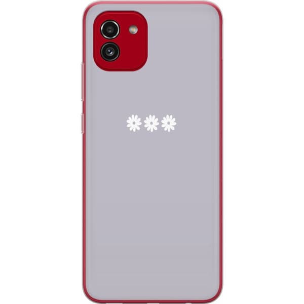 Samsung Galaxy A03 Läpinäkyvä kuori Lila Blomminimalismi - tyylikäs kukkakuva lila taustalla