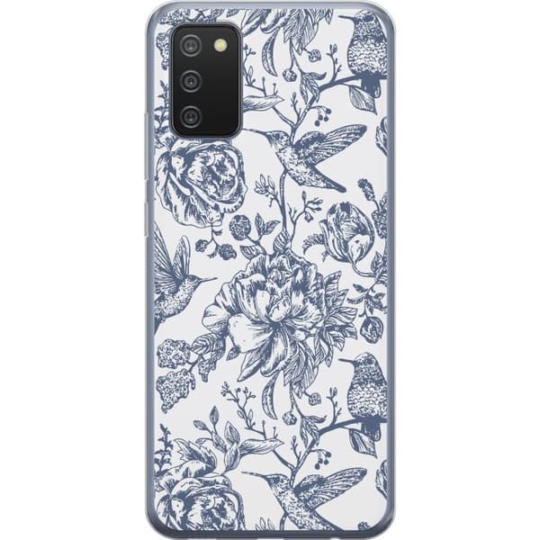 Samsung Galaxy A02s Läpinäkyvä kuori Kukat & Linnut - Romanttinen Vintage-tyylinen Kuviointi