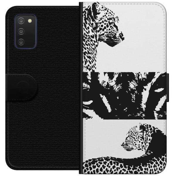 Samsung Galaxy A03s Tegnebogsetui Leopard Faces