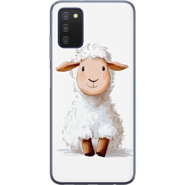 Samsung Galaxy A03s Läpinäkyvä kuori Suloinen Lammas - lasten ja vauvan tuotteita sarjakuvatyyliin