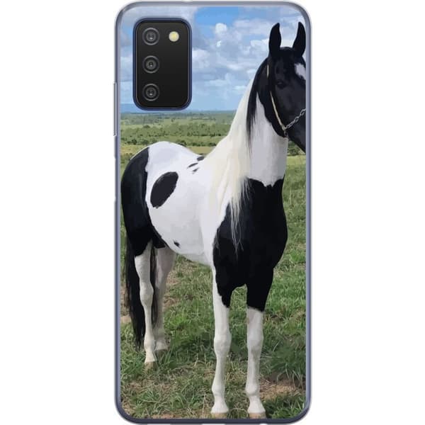 Samsung Galaxy A03s Gennemsigtig cover Hestemagi - stiliseret hest i en rolig farveskala