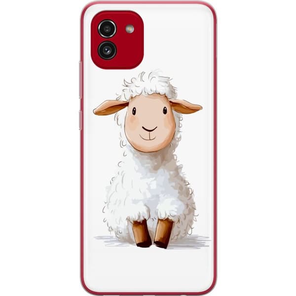 Samsung Galaxy A03 Gjennomsiktig deksel Søtt Lam - tegneseriestil for barn og babyprodukter