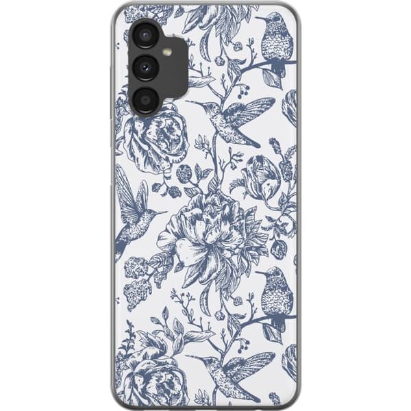 Samsung Galaxy A04s Gennemsigtig cover Blomster & Fugle - Romantisk Vintage-stil Mønster
