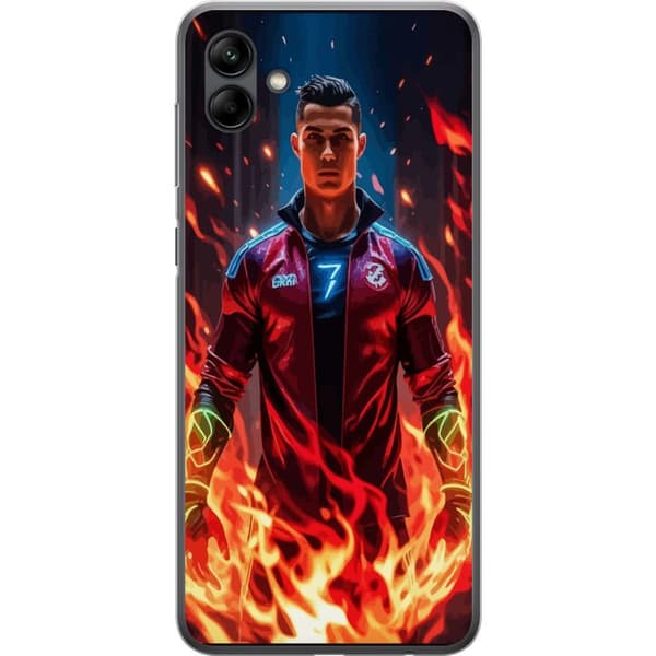 Samsung Galaxy A05 Gjennomsiktig deksel Ronaldo Inferno - fotballhelt i flammer