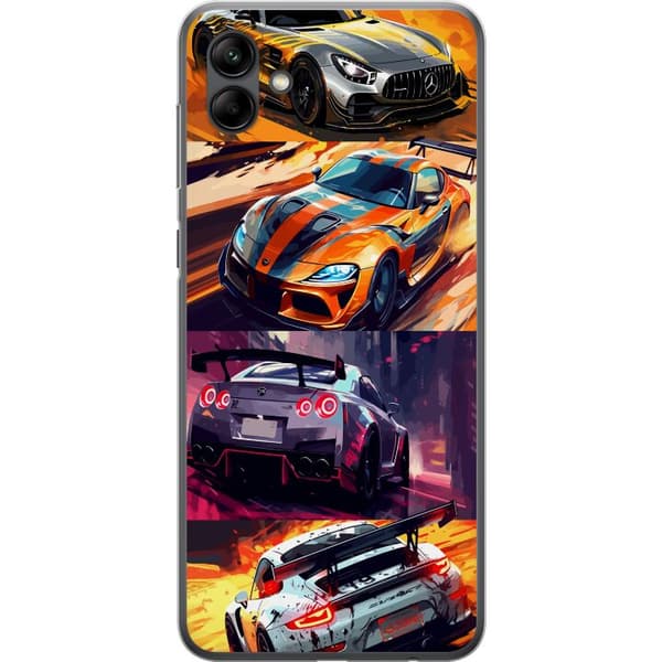 Samsung Galaxy A05 Genomskinligt Skal Rally Fever – fartfyllt motiv med rallybilar