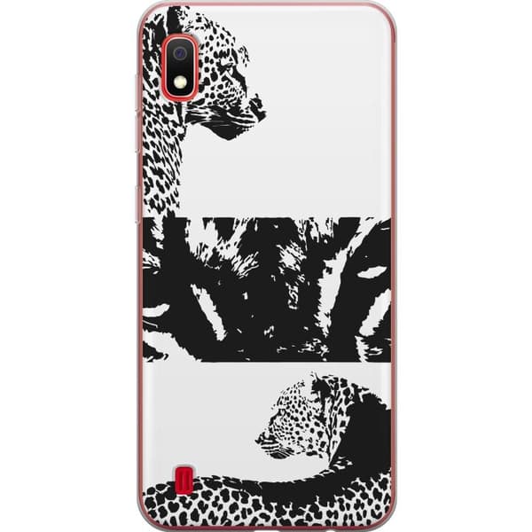 Samsung Galaxy A10 Genomskinligt Skal Leopard Faces – trendigt mönster med leopardansikten