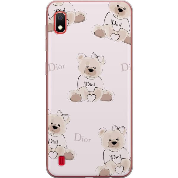 Samsung Galaxy A10 Genomskinligt Skal Teddy Dior Vibes – lyxig nalle i fashionstil