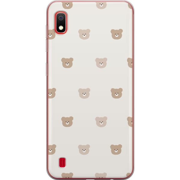 Samsung Galaxy A10 Läpinäkyvä kuori Teddy-tausta - söpöt teddykarhut pehmeällä taustalla