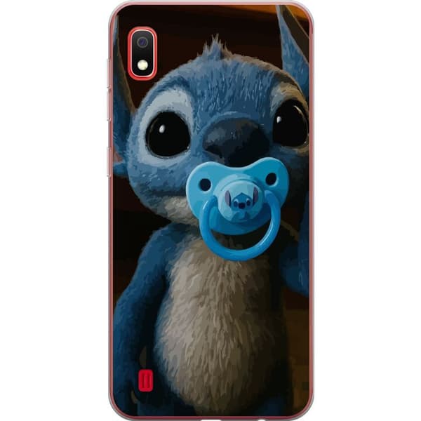 Samsung Galaxy A10 Genomskinligt Skal Stitch & Napp – babytema med söt karaktär