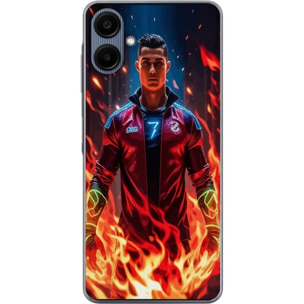 Samsung Galaxy A06 Läpinäkyvä kuori Ronaldo Inferno - jalkapallolegenda liekeissä