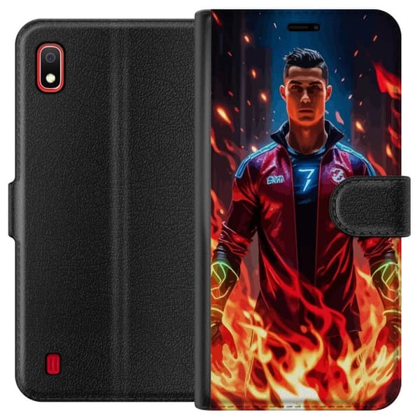 Samsung Galaxy A10 Lommeboketui Ronaldo Inferno - fotballhelt i flammer
