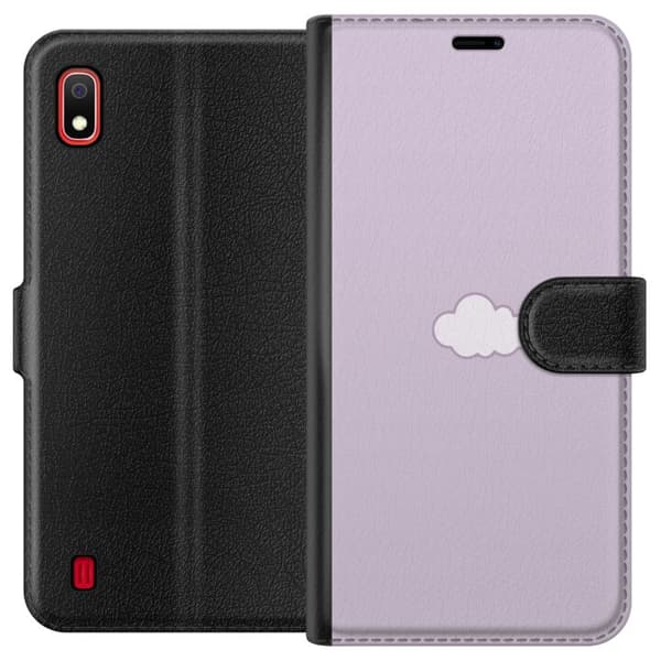 Samsung Galaxy A10 Plånboksfodral Lila Moln – minimalistiskt moln på lila bakgrund