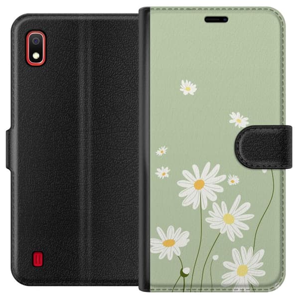 Samsung Galaxy A10 Lompakkokotelo Papukaijanpaparit - kukallinen kuviointi ruotsalaiseen kesätyyliin