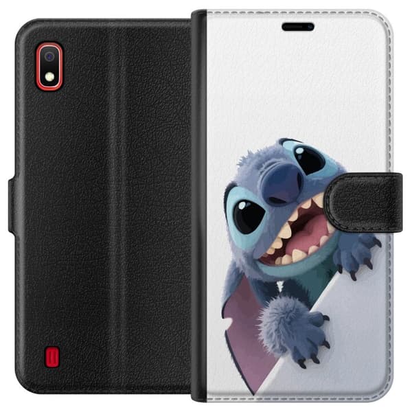 Samsung Galaxy A10 Plånboksfodral Happy Stitch – glad figur med charmig uttryck