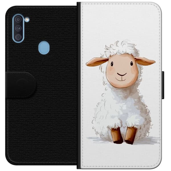 Samsung Galaxy A11 Lompakkokotelo Suloinen Lammas - lasten ja vauvan tuotteita sarjakuvatyyliin