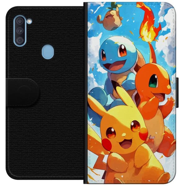 Samsung Galaxy A11 Plånboksfodral Pocket Creatures – inspirerat av Pokémon utan att nämna namnet