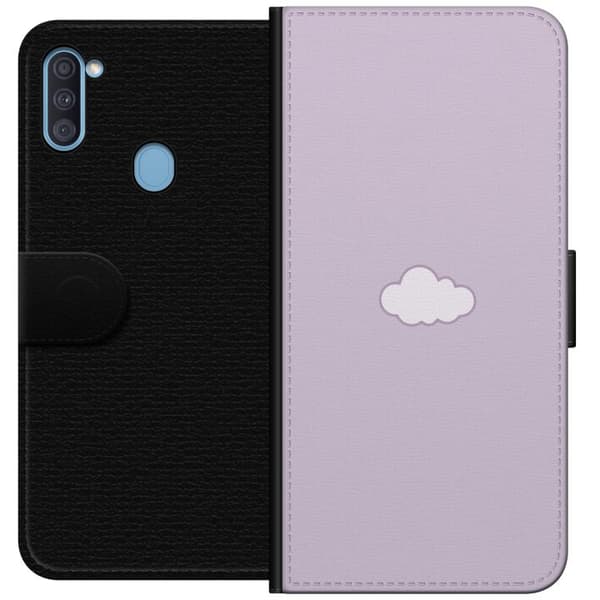 Samsung Galaxy A11 Tegnebogsetui Lilla Sky - minimalistisk sky på lilla baggrund