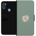 Pikkukuva 1 / 3: Samsung Galaxy A11 Lompakkokotelo Vihreä Minimalikukka - tyylikäs kukka vihreällä taustalla