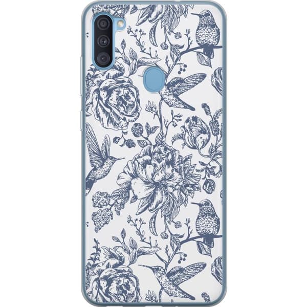 Samsung Galaxy A11 Läpinäkyvä kuori Kukat & Linnut - Romanttinen Vintage-tyylinen Kuviointi