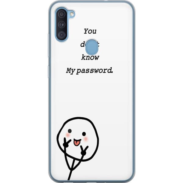 Samsung Galaxy A11 Genomskinligt Skal You Don’t Know My Password – edgy textmotiv med attityd