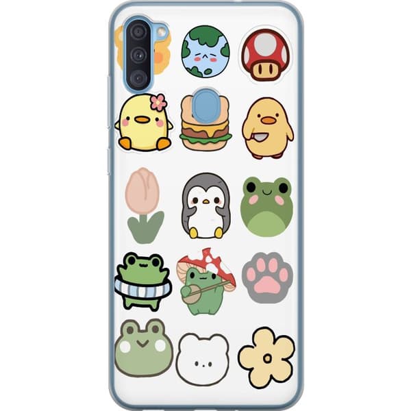 Samsung Galaxy A11 Genomskinligt Skal Kawaii Friends – söta figurer i japansk stil