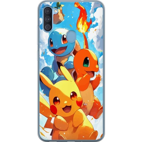 Samsung Galaxy A11 Genomskinligt Skal Pocket Creatures – inspirerat av Pokémon utan att nämna namnet
