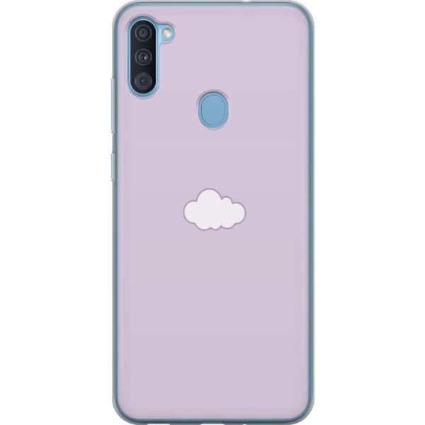 Samsung Galaxy A11 Gennemsigtig cover Lilla Sky - minimalistisk sky på lilla baggrund