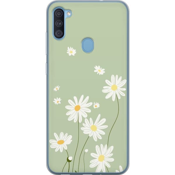 Samsung Galaxy A11 Läpinäkyvä kuori Papukaijanpaparit - kukallinen kuviointi ruotsalaiseen kesätyyliin