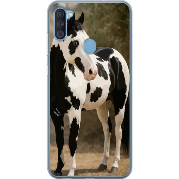 Samsung Galaxy A11 Gennemsigtig cover Smuk Hest - elegant illustration af hestemotiv