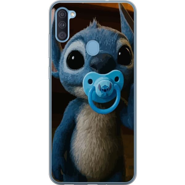 Samsung Galaxy A11 Gennemsigtig cover Stitch & Napp - babytema med sød karakter