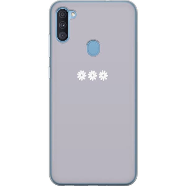 Samsung Galaxy A11 Läpinäkyvä kuori Lila Blomminimalismi - tyylikäs kukkakuva lila taustalla