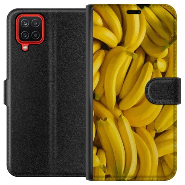 Samsung Galaxy A12 Lompakkokotelo Banaani kuvio