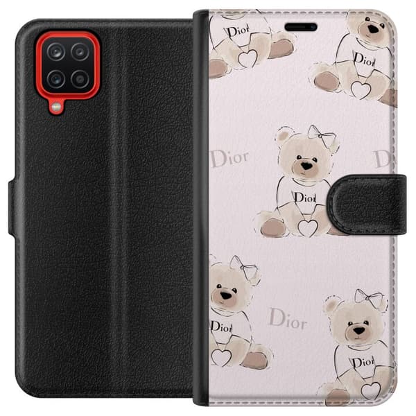 Samsung Galaxy A12 Lompakkokotelo Teddy Dior Vibes - ylellinen nalle muotityyliin