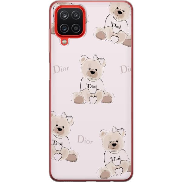 Samsung Galaxy A12 Gjennomsiktig deksel Teddy Dior Vibes - luksuriøs teddybjørn i motestil