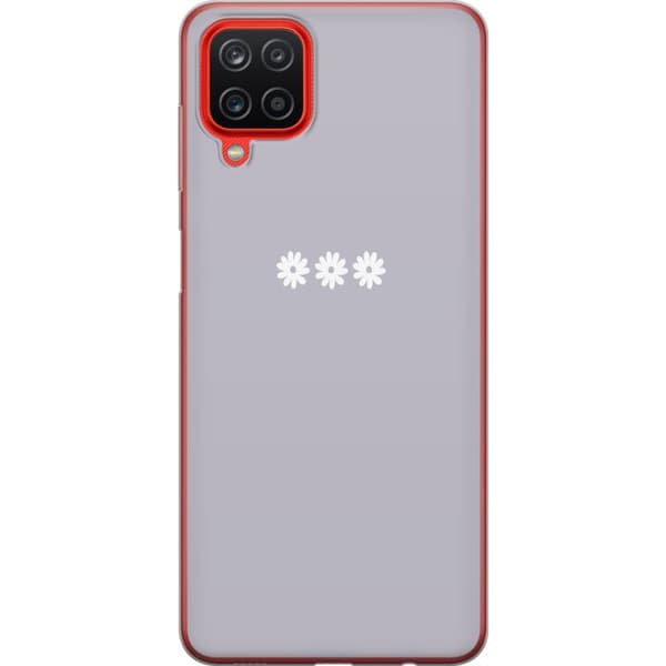 Samsung Galaxy A12 Läpinäkyvä kuori Lila Blomminimalismi - tyylikäs kukkakuva lila taustalla