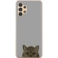 Miniatyrbillede 1 af 3: Samsung Galaxy A13 Gennemsigtig cover Grå Katteblik - stilfuld kat design med grå baggrund